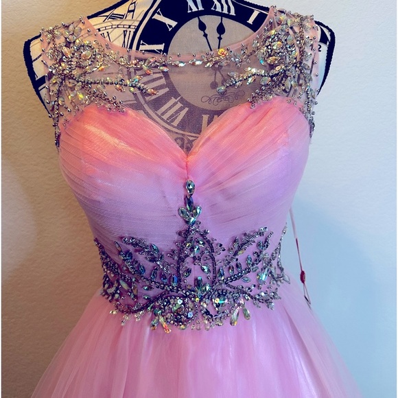 NWT NEW PINK & RHINESTONE 💕SZ 6 DRESS - Picture 2 of 16